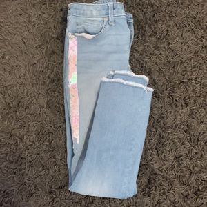 GAP Super skinny ankle gap denim jeans with sequins